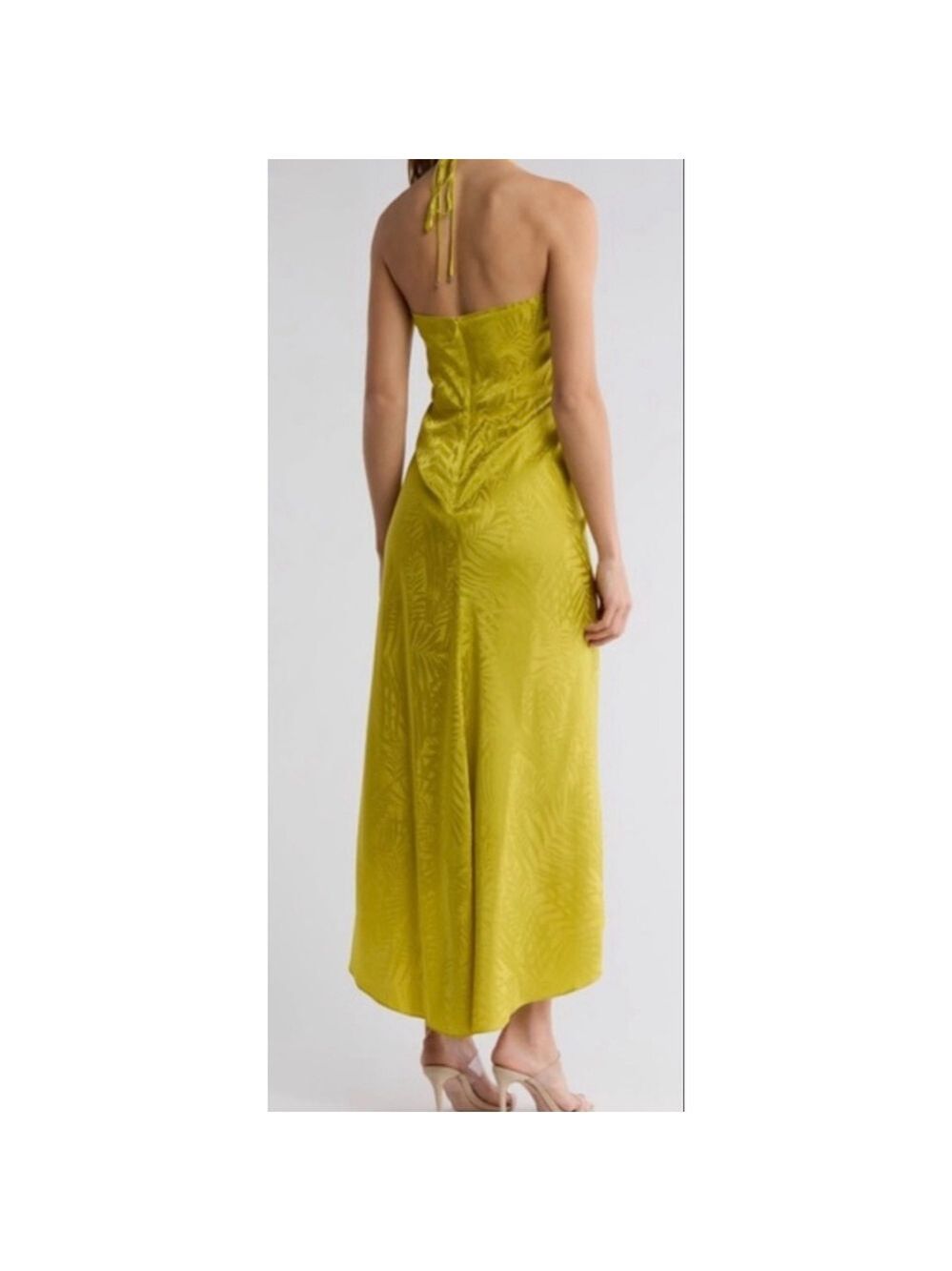 New Veronica Beard Lime Chartreuse High Low Halter Aldana dress 10 - Picture 2 of 5